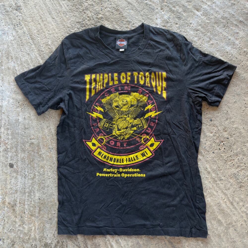 Vintage Harley Davidson Temple of Torque Black Shirt Graphic Tee Women's Large